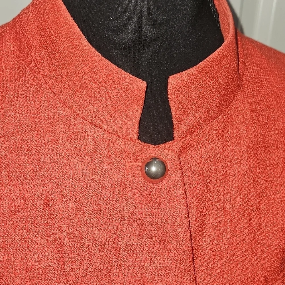 Elegant Red Button-Up Blazer